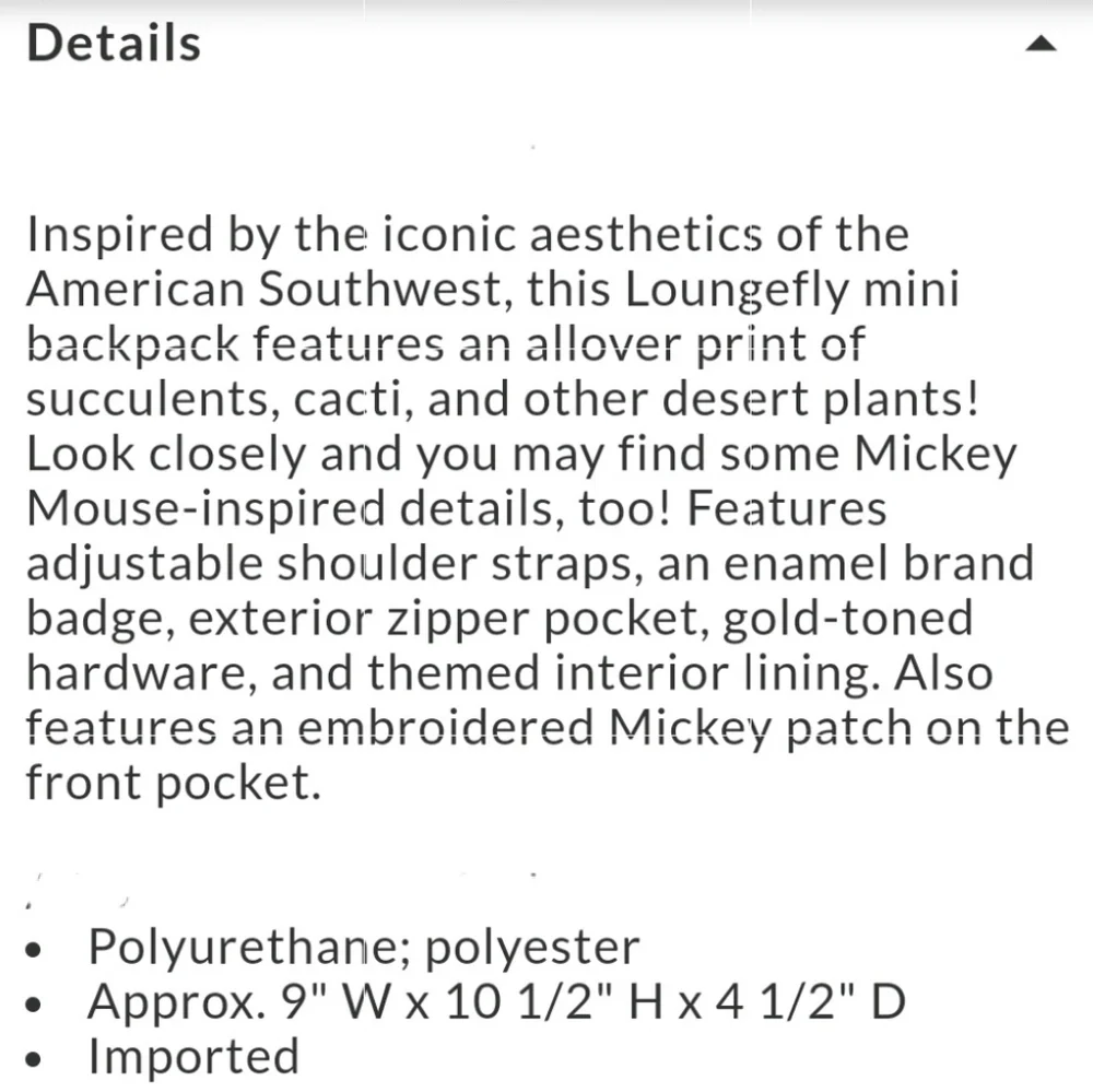 Loungefly Disney Mickey Cactus mini backpack and cardholder